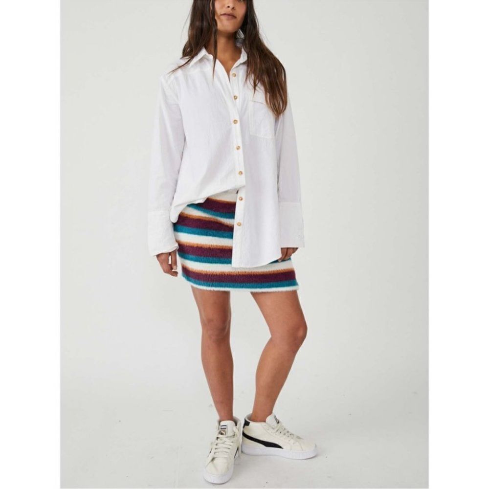 NWT Free People Ciara Sweater Mini Skirt / Fig Jam Combo Size M